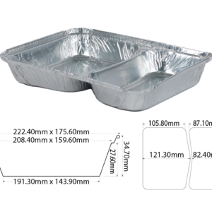 Aluminum Container 8582 - 2 Compartment
